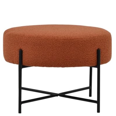 Avon Foot Stool Orange Boucle & Black