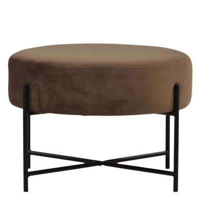 Avon Foot Stool Mocha Velvet & Black