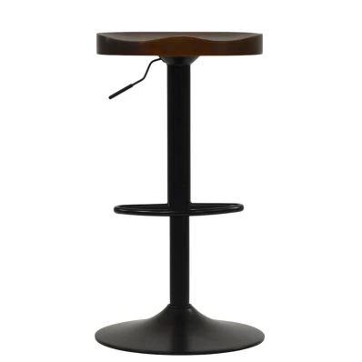 Chalk Bar Stool Dark Wood & Black