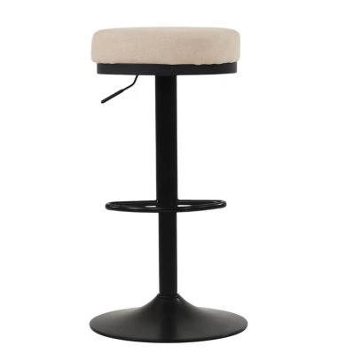 Lorrel Bar Stool Natural Cream Fabric & Black