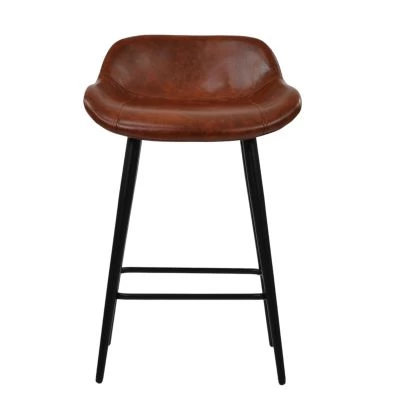Morgan Bar Stool Vintage Brown Leather & Black