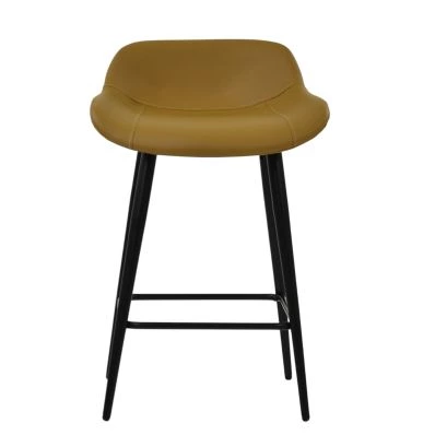 Morgan Bar Stool Light Tan Brown Leather & Black