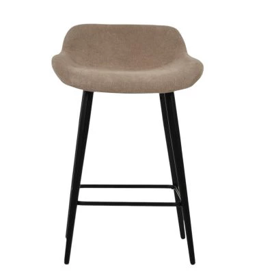 Morgan Bar Stool Fawn Brown Fabric & Black