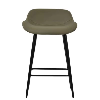 Morgan Bar Stool Taupe Leather & Black