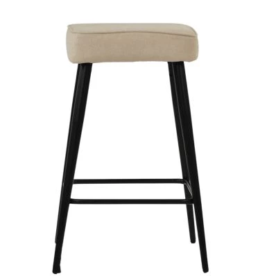 Swan Bar Stool Natural Cream Fabric & Black