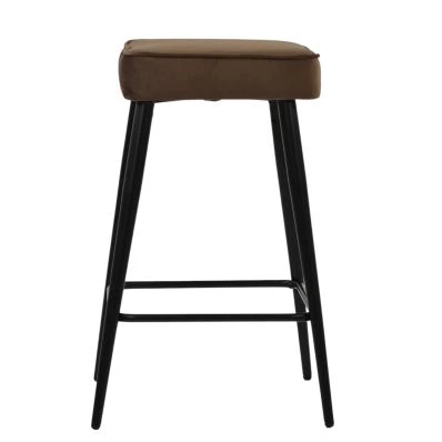 Swan Bar Stool Mocha Velvet & Black