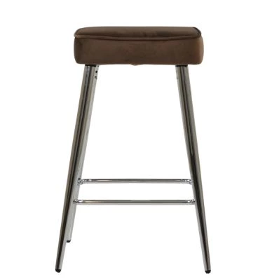 Cloud Bar Stool Mocha Velvet & Chrome