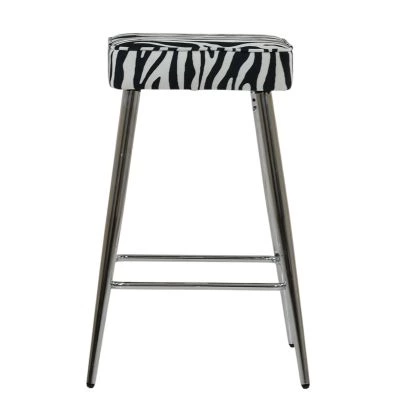 Cloud Bar Stool Zebra Fabric & Chrome
