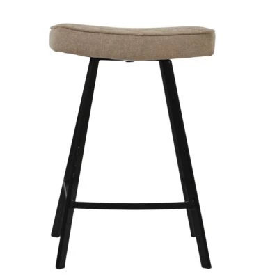 Harper Bar Stool Fawn Brown Fabric & Black