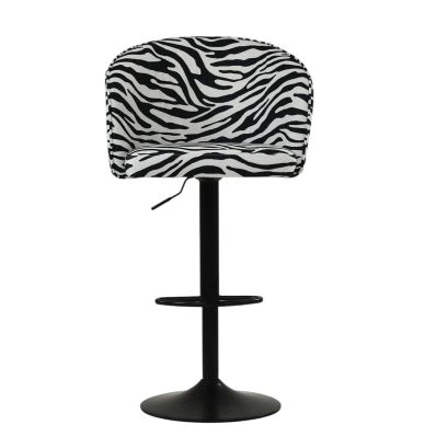 Franklin Bar Stool Zebra Fabric & Black