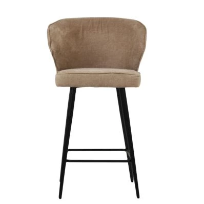 Colby Bar Stool Fawn Brown Fabric & Black