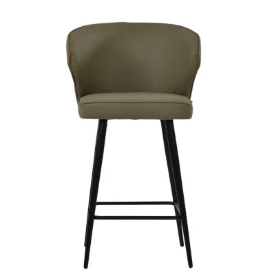 Colby Bar Stool Taupe Leather & Black