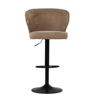 Hexham Bar Stool Fawn Brown Fabric & Black