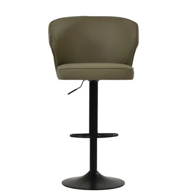Hexham Bar Stool Taupe Leather & Black
