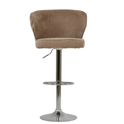 Asham Bar Stool Fawn Brown Fabric & Chrome