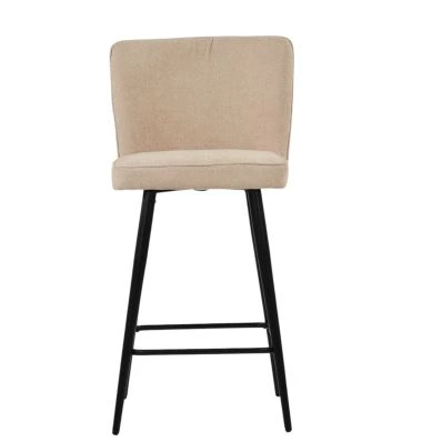 Dutton Bar Stool Natural Cream Fabric & Black