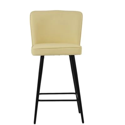 Dutton Bar Stool Cream Leather & Black