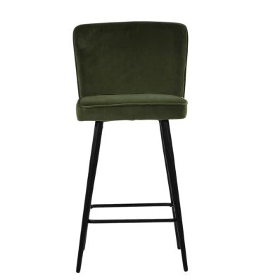 Dutton Bar Stool Olive Green Velvet & Black
