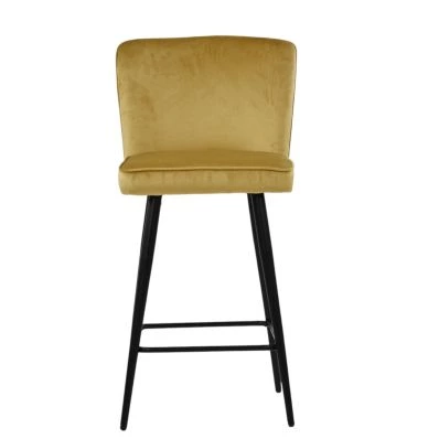 Dutton Bar Stool Camel Velvet & Black