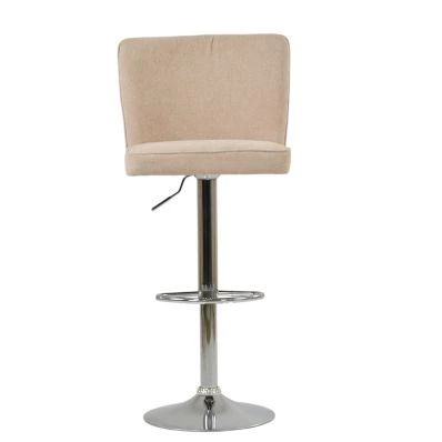 Penwith Bar Stool Natural Cream Fabric & Chrome