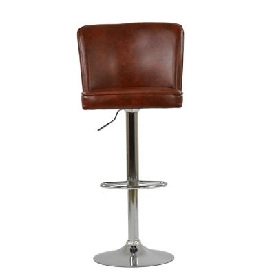 Penwith Bar Stool Vintage Brown Leather & Chrome