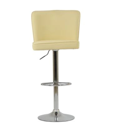 Penwith Bar Stool Cream Leather & Chrome