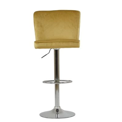 Penwith Bar Stool Camel Velvet & Chrome