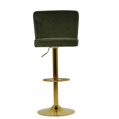 Marazion Bar Stool Olive Green Velvet & Gold