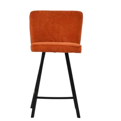 Lynton Bar Stool Orange Fabric & Black