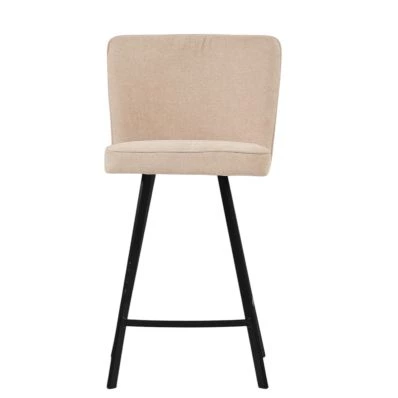 Lynton Bar Stool Natural Cream Fabric & Black