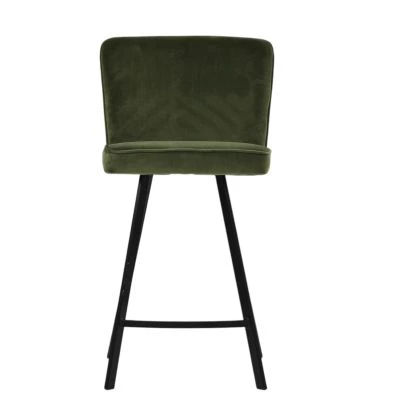 Lynton Bar Stool Olive Green Velvet & Black