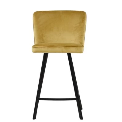 Lynton Bar Stool Camel Velvet & Black