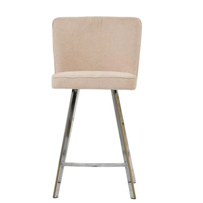Dartmoor Bar Stool Natural Cream Fabric & Chrome