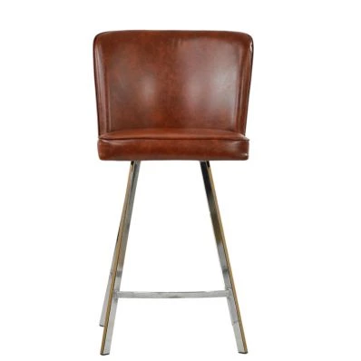 Dartmoor Bar Stool Vintage Brown Leather & Chrome
