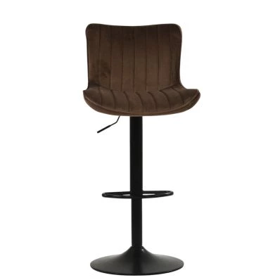 Teeter Bar Stool Mocha Velvet & Black