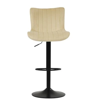 Teeter Bar Stool Cream Velvet & Black