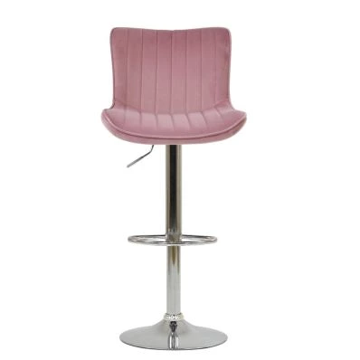 Torbay Bar Stool Pink Velvet & Chrome