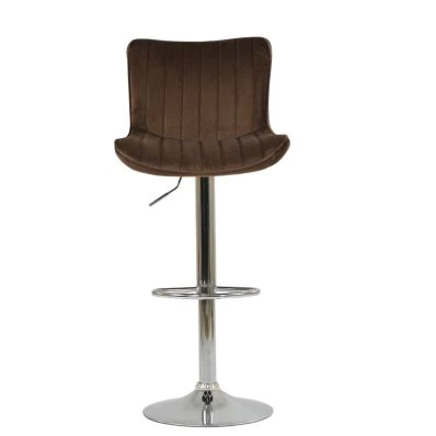 Torbay Bar Stool Mocha Velvet & Chrome