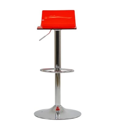 Crystal Bar Stool Red Acrylic & Chrome