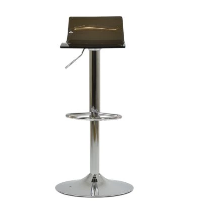 Crystal Bar Stool Smoke Acrylic & Chrome