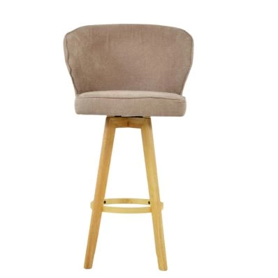 Kalix Bar Stool Fawn Brown Fabric & Wood Leg