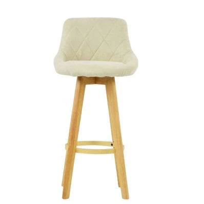 Avesta Bar Stool Natural Cream Fabric & Wood Leg