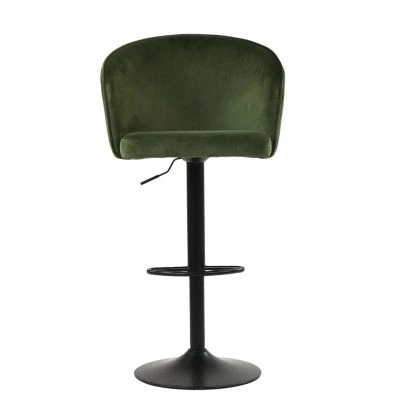 Franklin Bar Stool Olive Green Velvet & Black Base