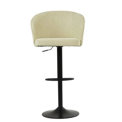 Franklin Bar Stool Natural Cream Fabric & Black Base
