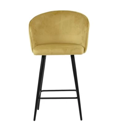 Novara Bar Stool Latte Velvet & Black Base