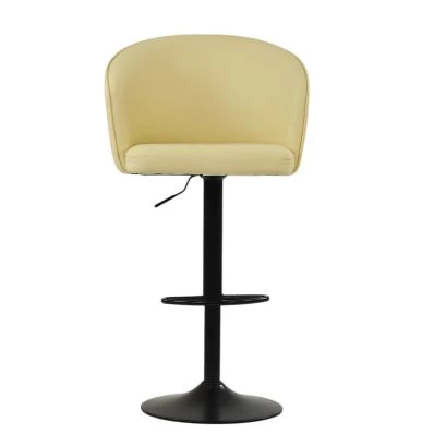 Franklin Bar Stool Cream Leather & Black Base