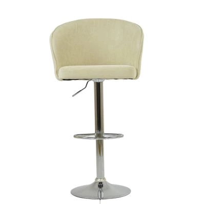 Kenton Bar Stool Natural Cream Fabric & Chrome Base