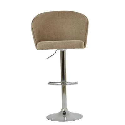 Kenton Bar Stool Fawn Brown Fabric & Chrome Base