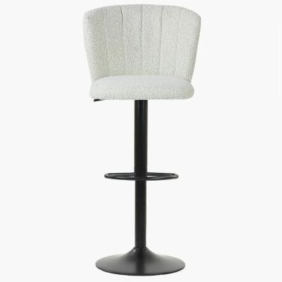 Chelsea Bar Stool Cream Boucle Fabric & Black Base