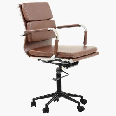 Mullan Office Chair Vintage Brown Faux Leather & Black